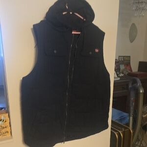 Wrangler Denium Black Hooded Vest Size 2xl .. 50-52